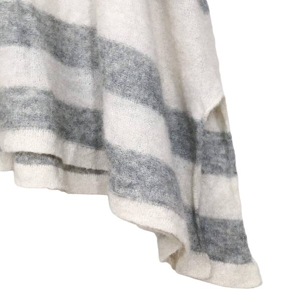 Free People Lafayette Alpaca Mock Neck Poncho XXS Stripe Oversized Long Sweater - Picture 10 of 16